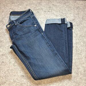 Hudson Bacara Crop Straight Cuffed Jeans, Size 25